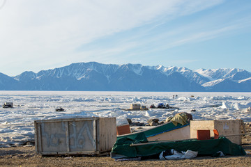 Fototapeta na wymiar The beaches of an Arctic City