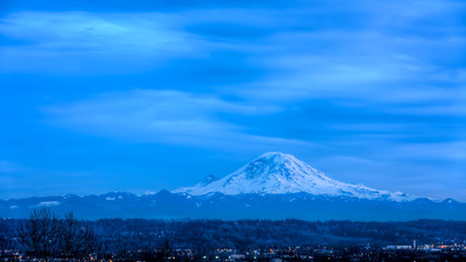 View of Mount Rainier in the state of Washington, USA.