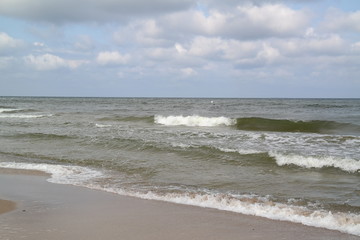 a stormy afternoon at the beach of usedom in the baltic sea