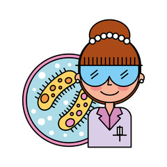 scientific woman professional biology bacteria