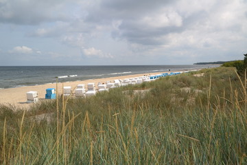Fototapeta na wymiar a stormy afternoon at the beach of usedom in the baltic sea