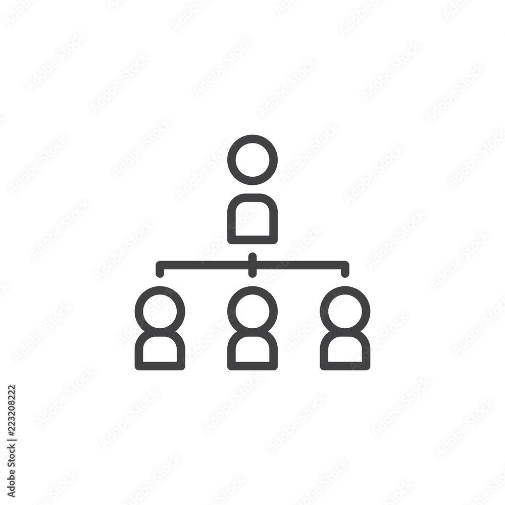 Poster hierarchical structure outline icon. linear style sign for mobile concept and web design. business t