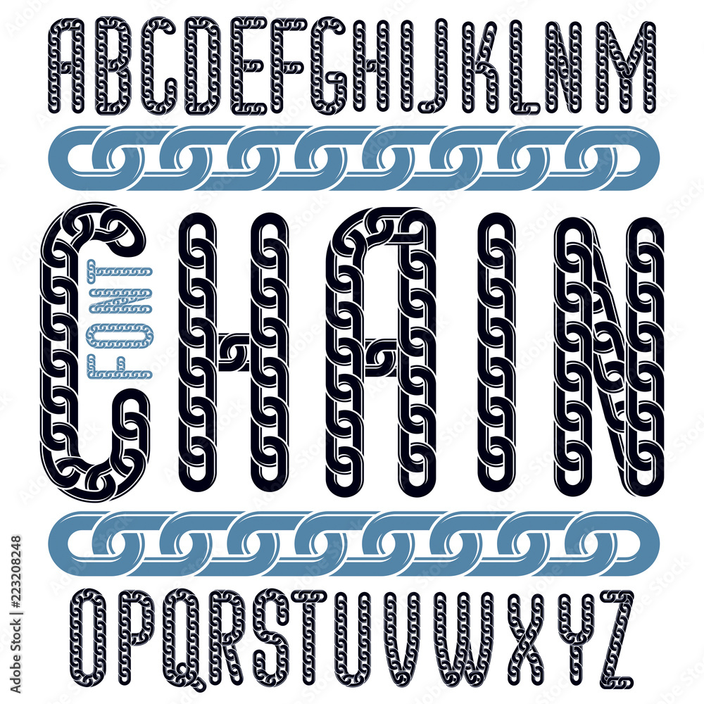 Poster vector font, trendy typescript can be used in poster creation. capital decorative letters created us