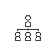 Hierarchical structure outline icon. linear style sign for mobile concept and web design. Business team line vector icon. Organization chart symbol, logo illustration. Vector graphics
