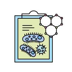 chemistry laboratory clipboard bacteries molecule