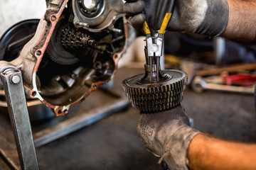 Motorcycle Mechanic at Work