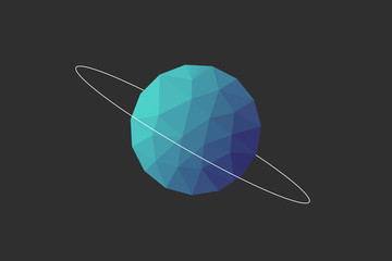 low poly flat planet Earth