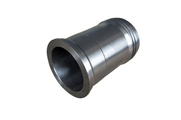 engine cylinder liner close up on isolated white background