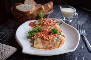 Stuffed cabbage stuffed with minced meat and rice.