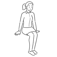 vector of woman sitting