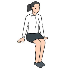 vector of woman sitting