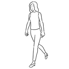 vector of woman walking