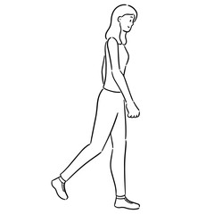 vector of woman walking