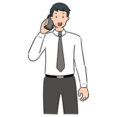 vector set of businessman using smartphone