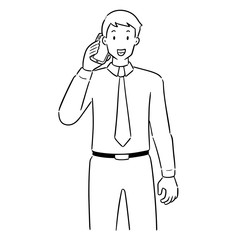 vector set of businessman using smartphone