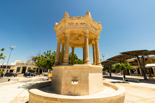 Roman fountain in the ancient city of Paphos, Cyprus.