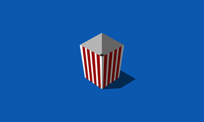 Empty Popcorn Box Vector Illustration