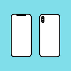 Smartphone icon in the style flat design. Iphone X