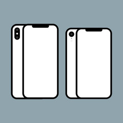 Smartphone icon in the style flat design. Iphone Xs. Iphone Xr