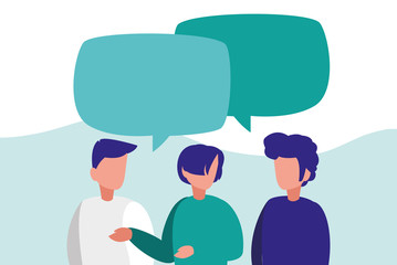 group of men talking characters