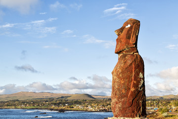 in chile  the antique and mysteriuos  statue
