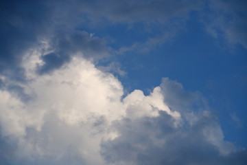 Fototapeta na wymiar Gewitter Wolken Regen Sonnen Licht