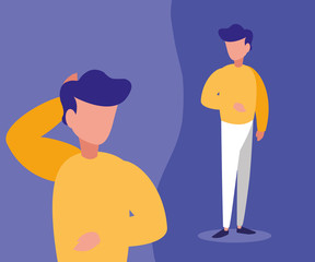 couple of men posing characters