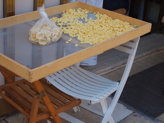  Homemade pasta on the streets of Bari. Italy.