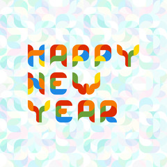Fototapeta premium Vector geometric inscription Happy New Year