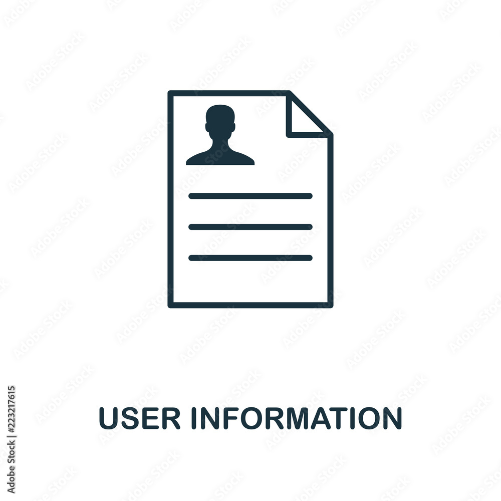 Poster user information icon. monochrome style design from smm icon collection. ui. pixel perfect simple pi