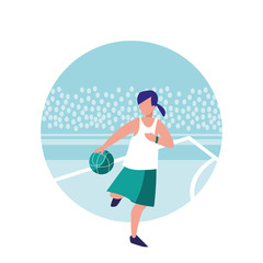 woman practicing basketball avatar character