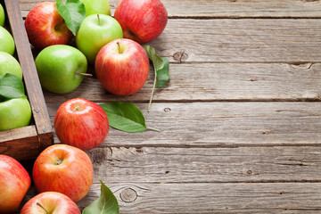 Green and red apples