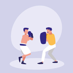 men practicing boxing avatar character