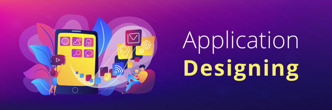 Mobile app development vector illustration
