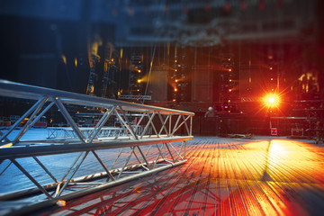 Preparing the stage for a concert