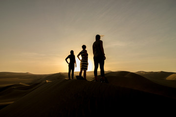Fun in the desert sunset