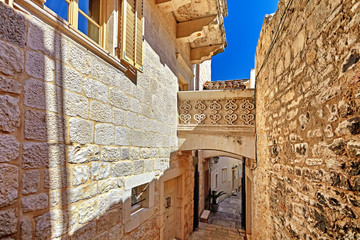 Historic architecture old town in Croatia, popular touristic destination in Mediterranean, Croatia Europe