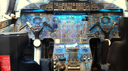 Vintage Cockpit Aircraft, Control, Control Station, Dashboard, Fuselage, Aeronautics, Close-up, Aviation, Metal,