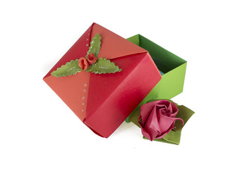 box with red bow