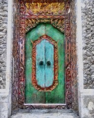 Oil painting. Art print for wall decor. Acrylic artwork. Big size poster. Watercolor drawing. Modern style fine art. Beautiful landscape. Wooden door