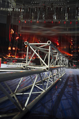 Preparing the stage for a concert