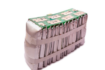 Battery pack for electric scooter In white background Battery deterioration.
