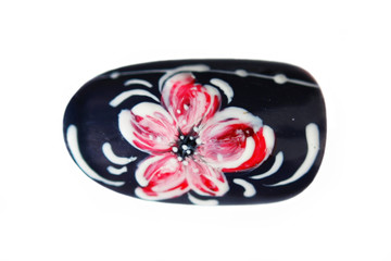 one plastic tip for nail extension and training in applying design while training a manicure on a...
