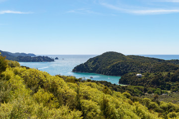 Fototapeta premium Tropical bay view, blue sky