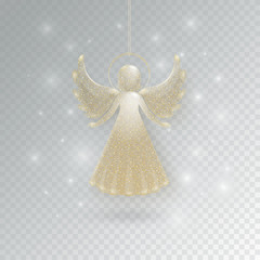 Christmas angels with wings and nimbus