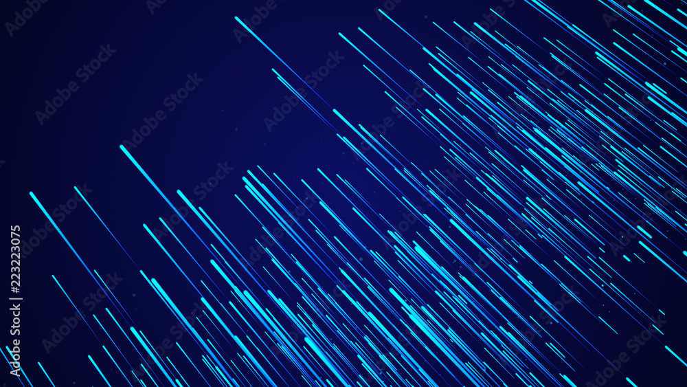 Aufkleber Abstract speed background. Starburst dynamic lines pattern. Abstract data flow background. 3D rendering.