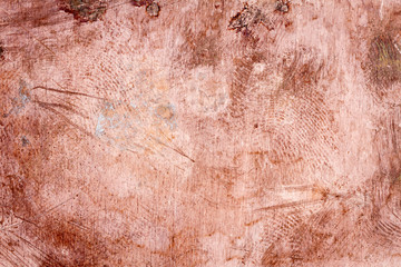 Scratched dirty dusty copper plate texture, old metal background