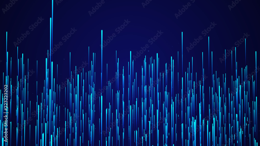 Aufkleber Abstract speed background. Starburst dynamic lines pattern. Abstract data flow background. 3D rendering.
