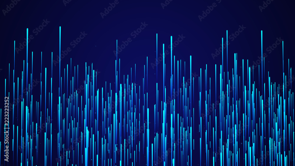 Poster Abstract speed background. Starburst dynamic lines pattern. Abstract data flow background. 3D rendering.