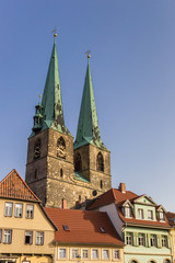 Fototapeta premium Towers of the St. Nikolai church in Quedlinburg, Germany